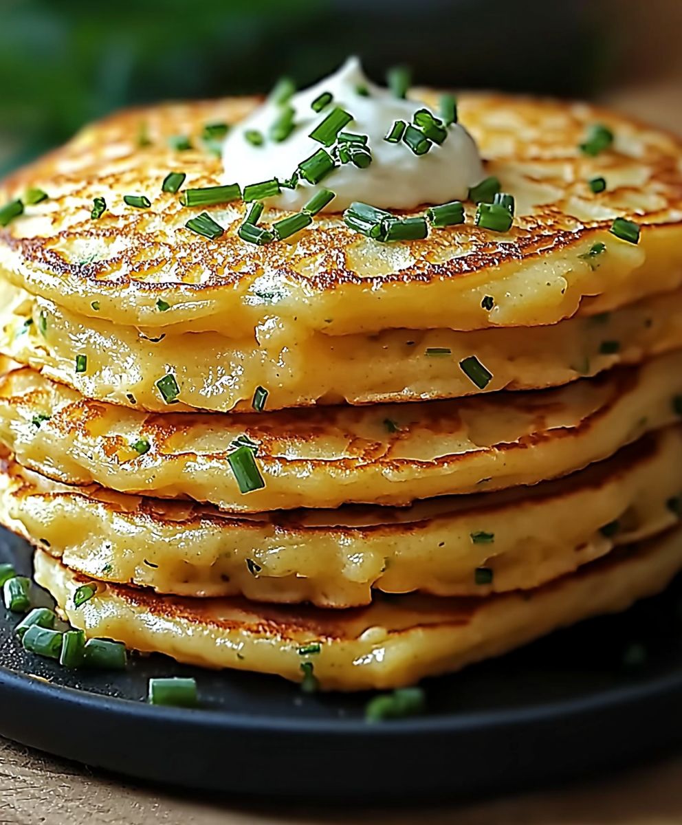 Käse Schnittlauch Pfannkuchen