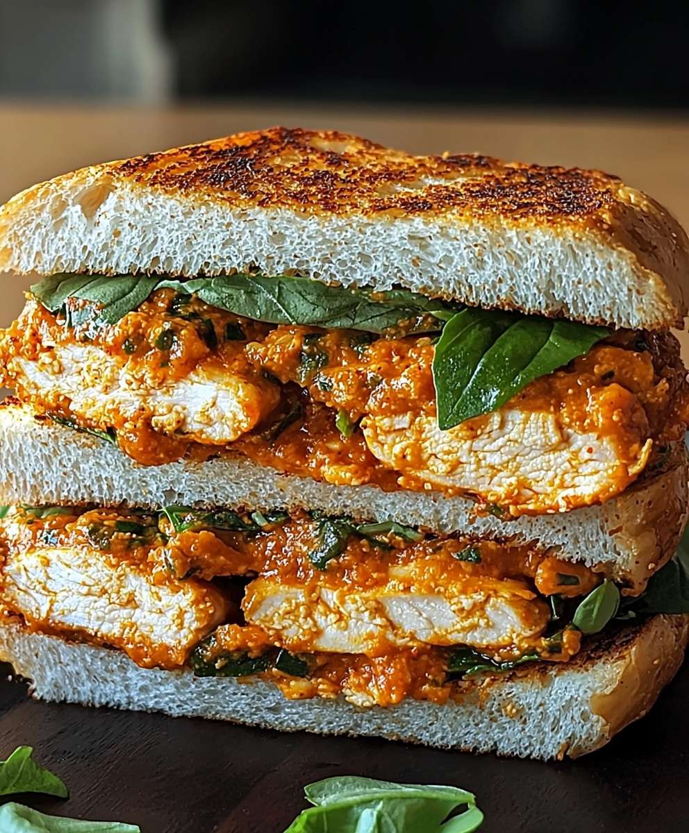 Knuspriges Hähnchen Romesco Sandwich