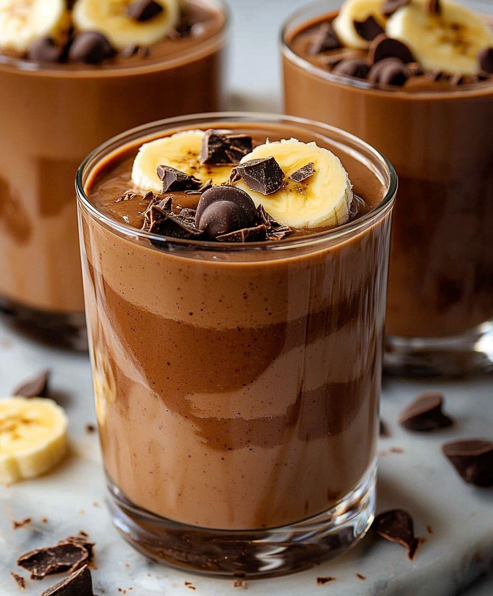 Schokoladen Erdnussbutter Bananen Smoothie