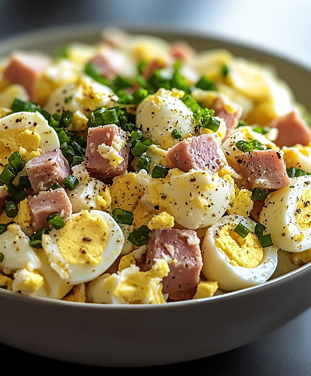 Keto Eiersalat mit Schinken
