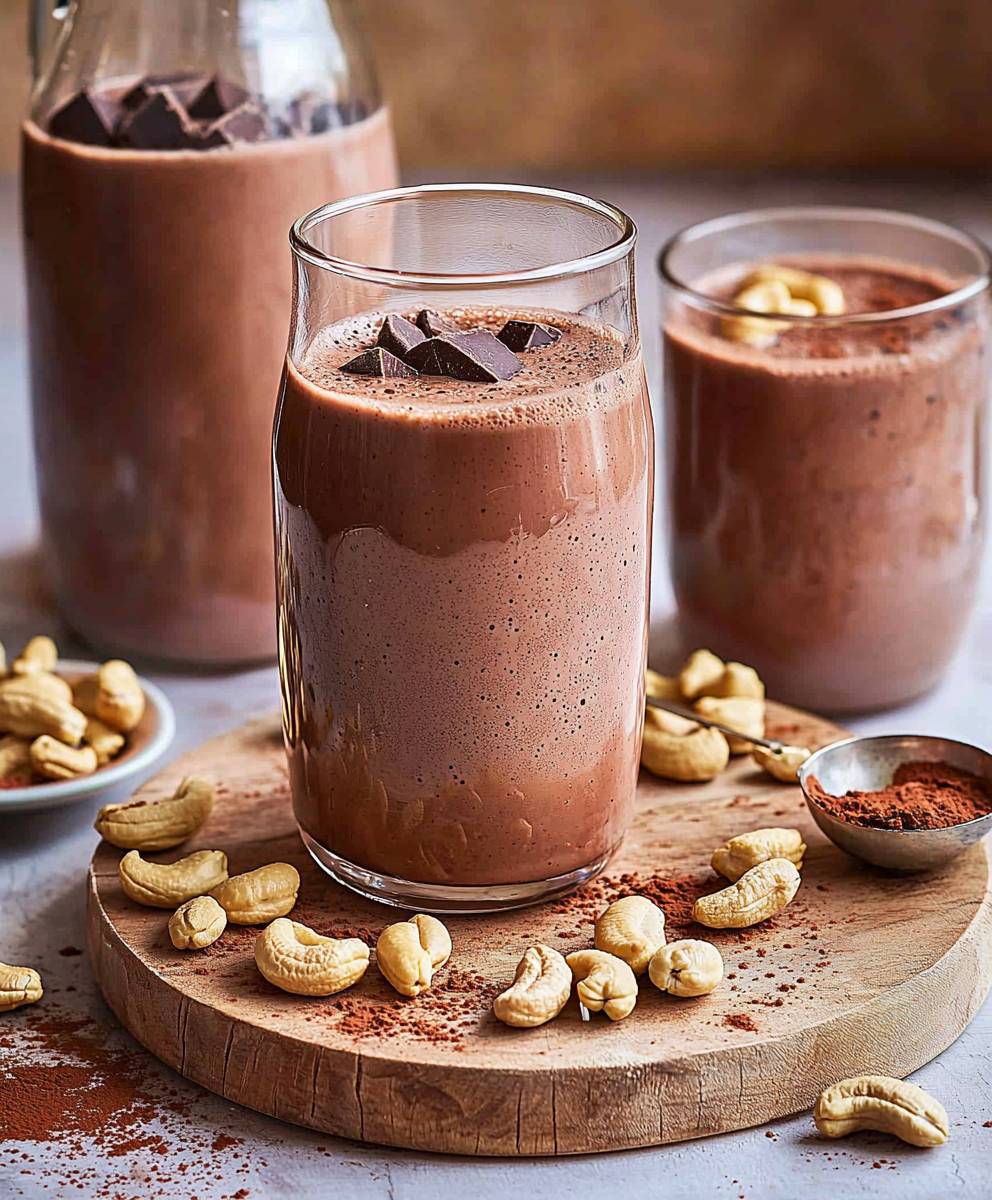 Schokoladen Cashewmilch schnell zubereiten