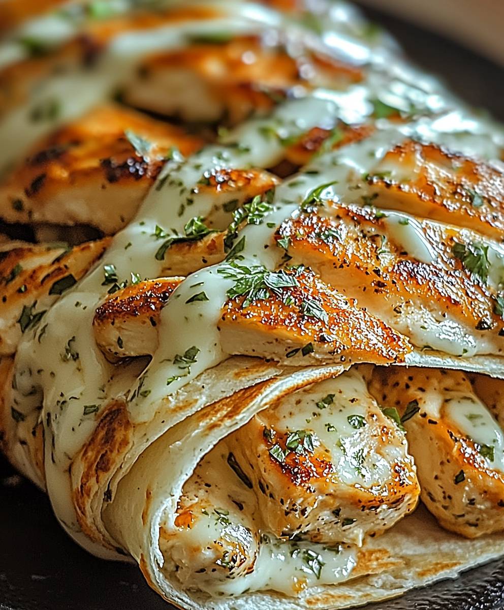 Hähnchen Wraps mit Knoblauchkäse