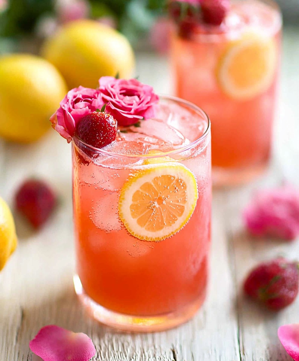 Erdbeer Rosen Limonade selber machen