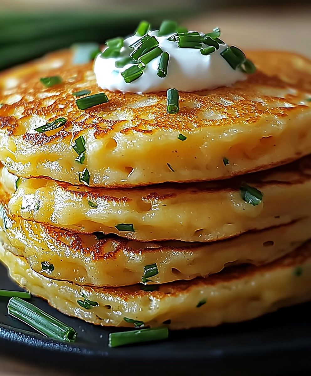 Käse Schnittlauch Pfannkuchen