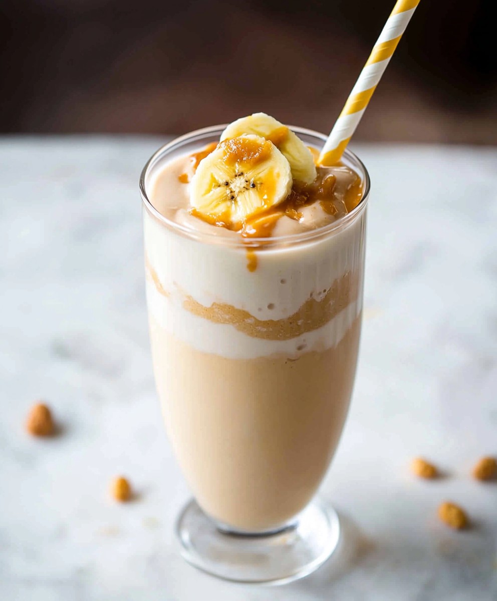Erdnussbutter Bananen Milchshake