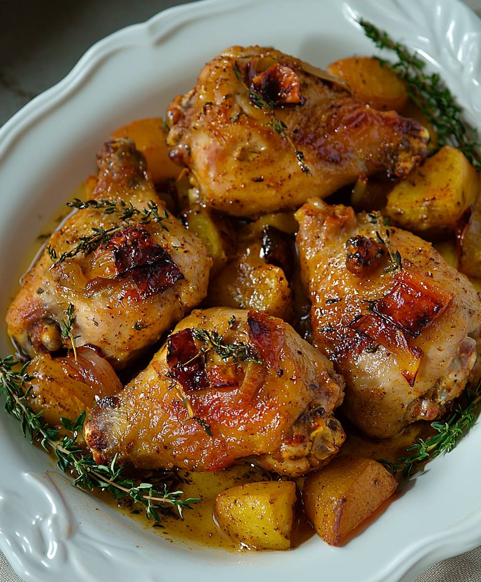 Saftiges gebackenes Hähnchen