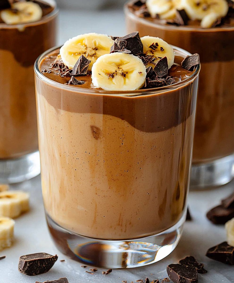 Schokoladen Erdnussbutter Bananen Smoothie
