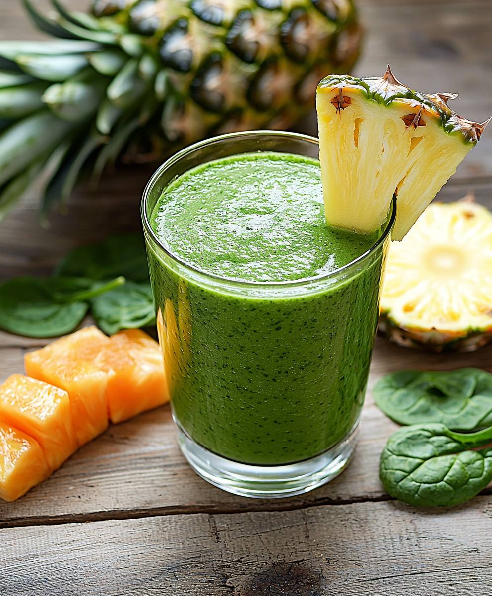 Grüner Smoothie Spinat Ananas