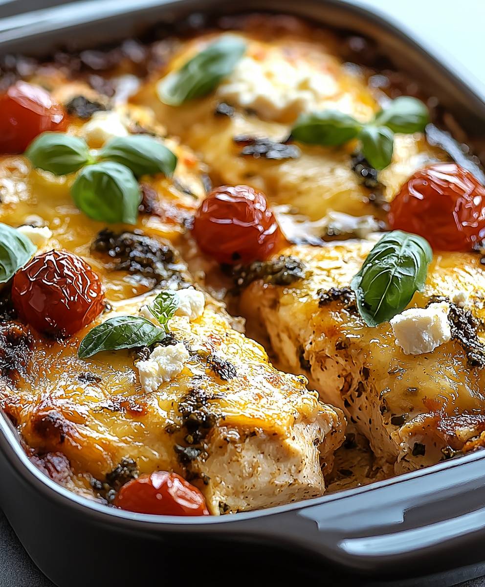 Keto Hähnchen Feta Auflauf