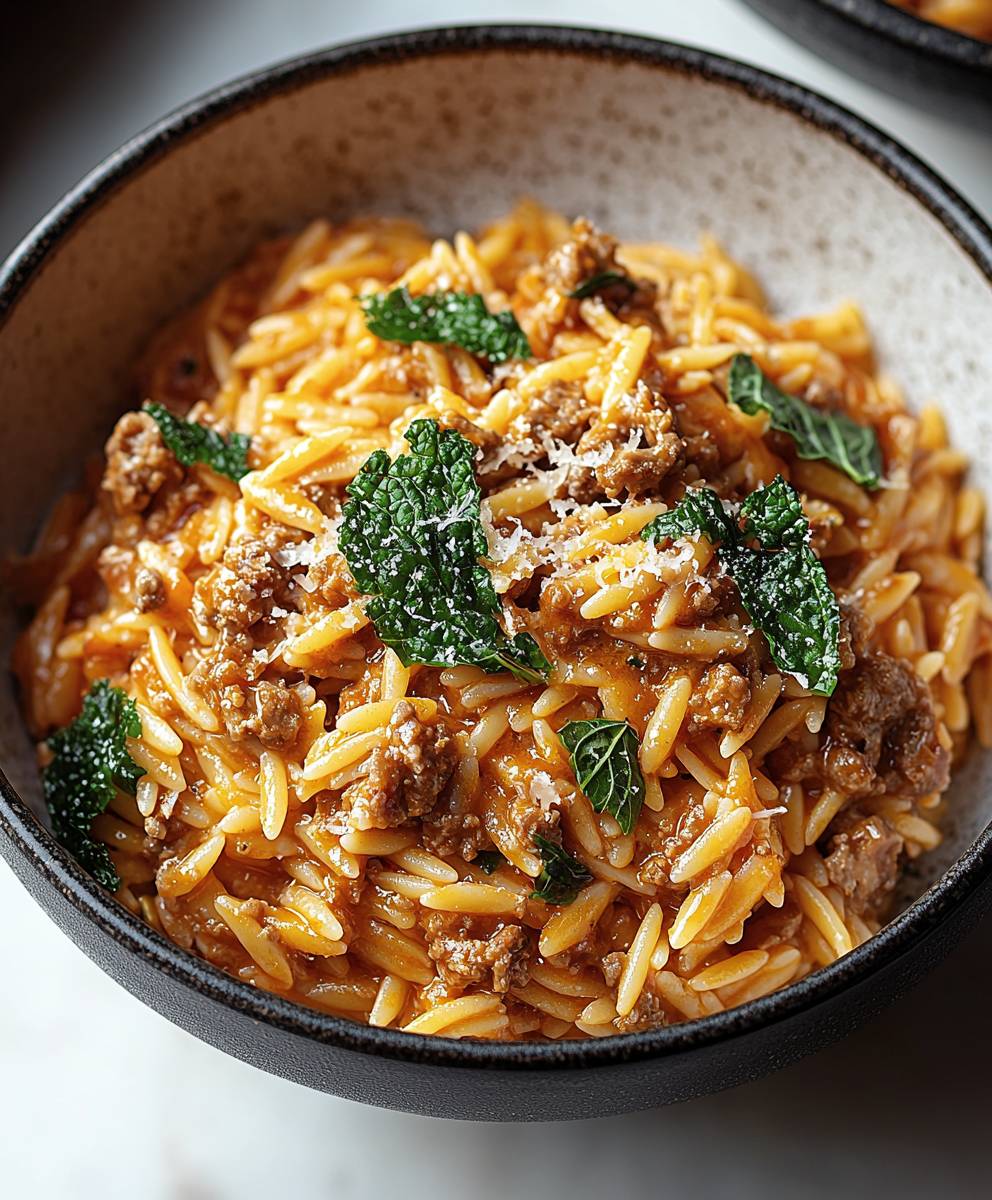 Hackfleisch Orzo