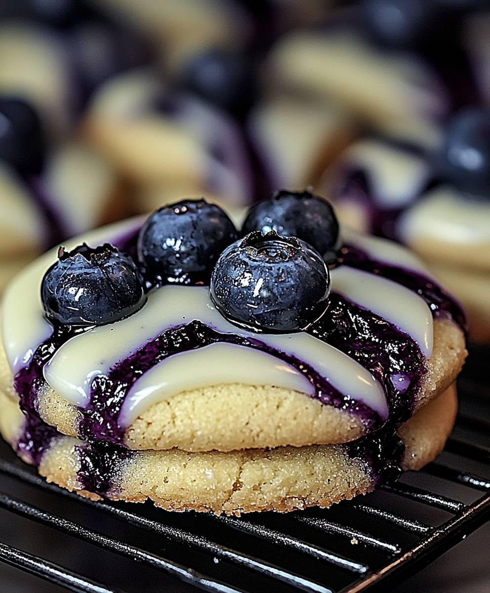 Blaubeer Käsekuchen Kekse