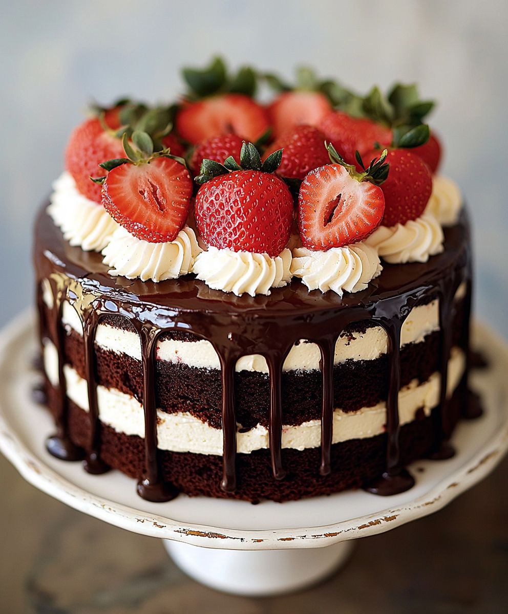 Erdbeer Schichtkuchen Schokolade