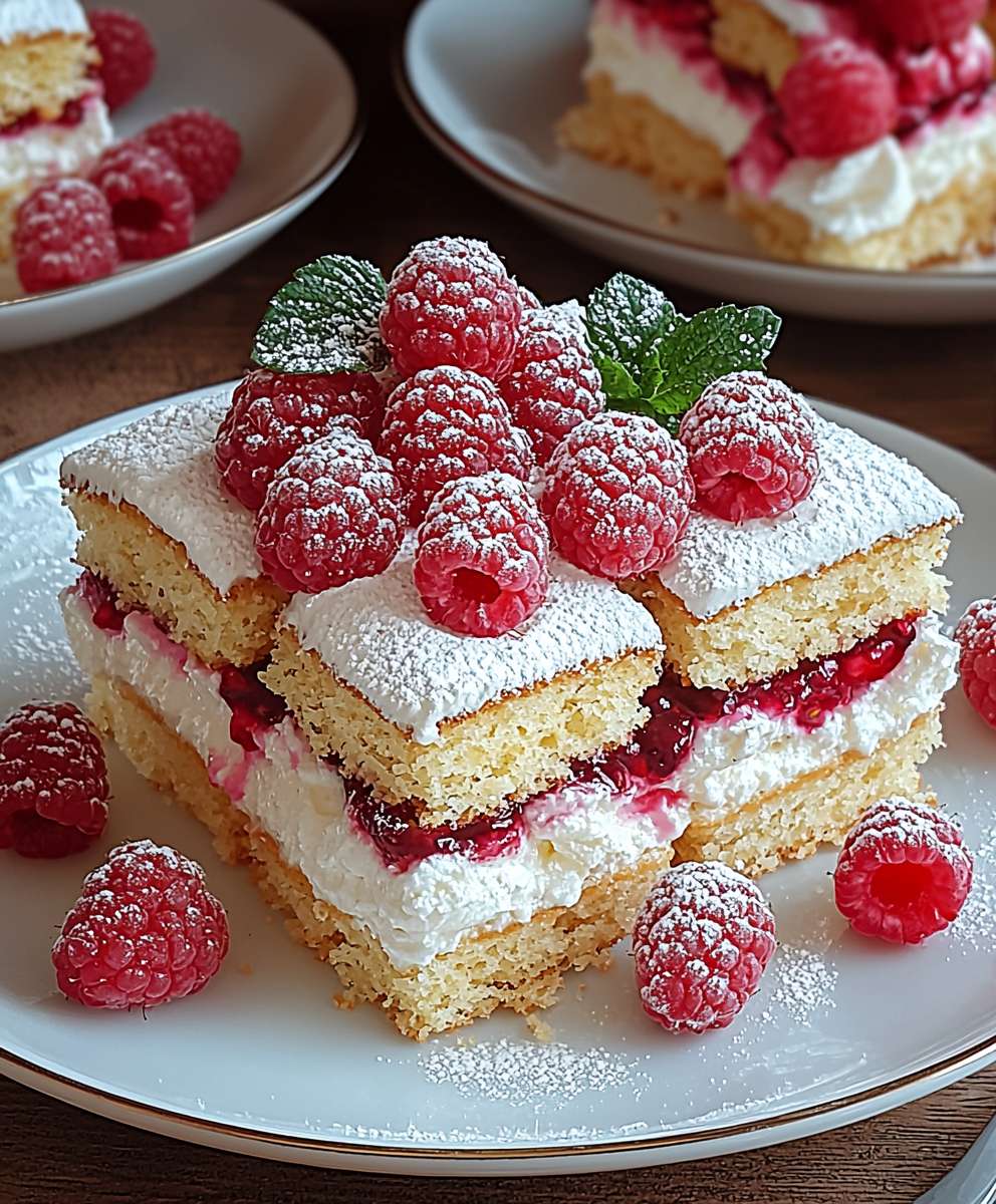 Butterkekskuchen Himbeeren Pudding