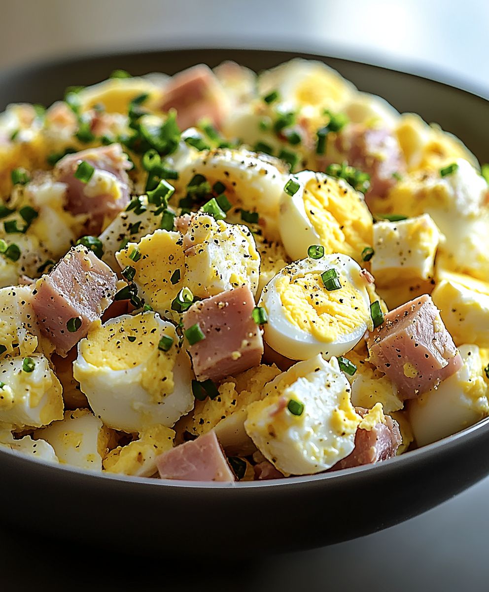 Keto Eiersalat mit Schinken