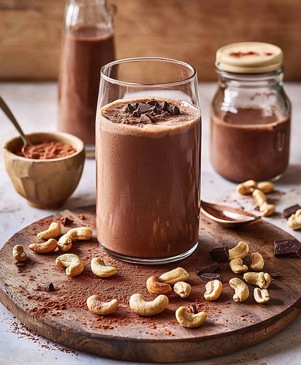 Schokoladen Cashewmilch schnell zubereiten