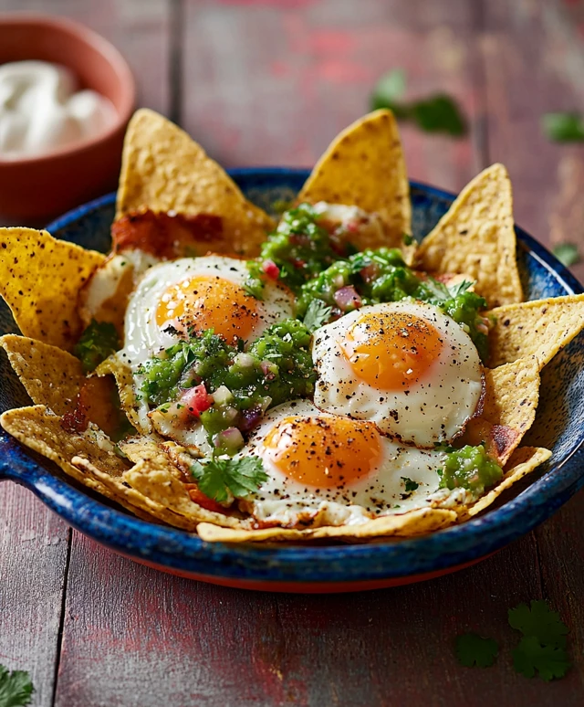 Spiegeleier mit grüner Salsa