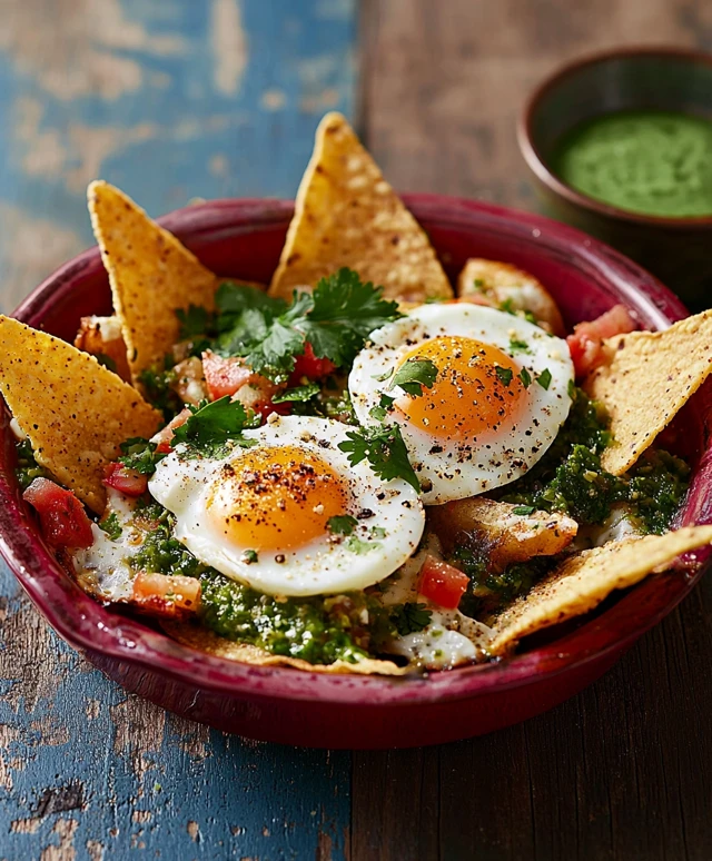 Spiegeleier mit grüner Salsa