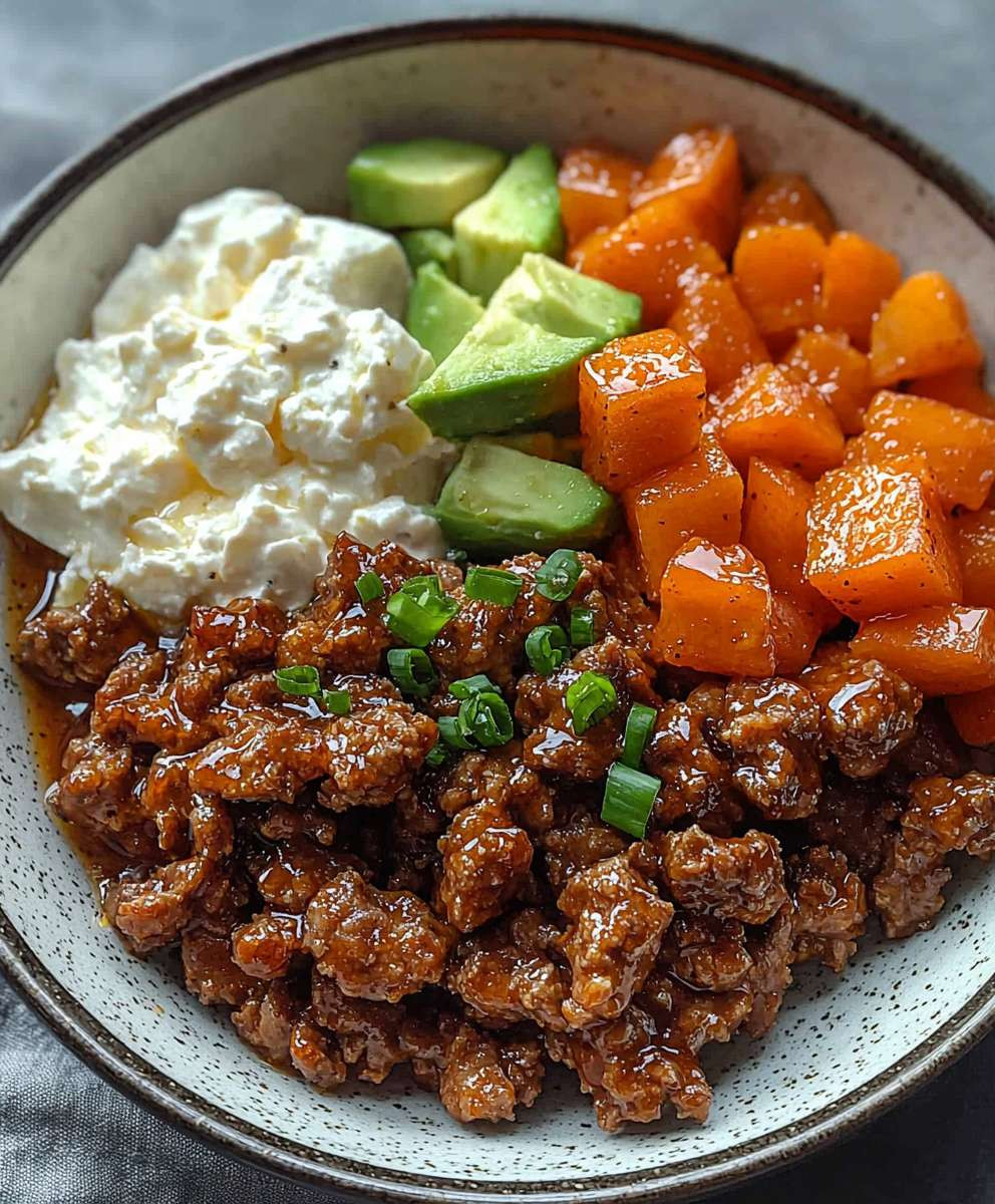 Heiße Honig Hackfleisch Bowls