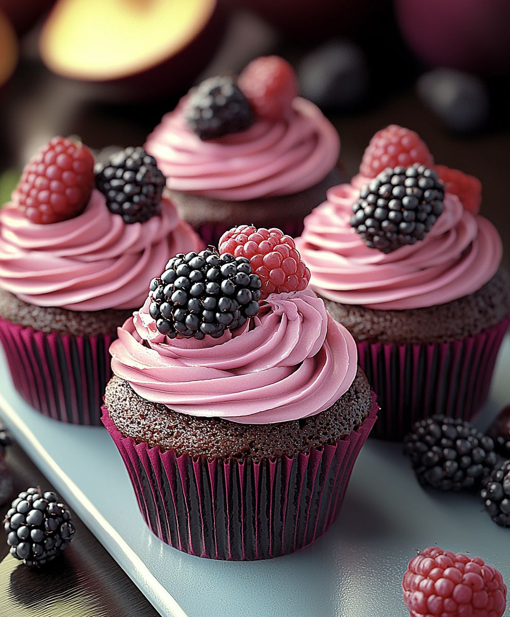 Schoko Cupcakes Beeren Creme