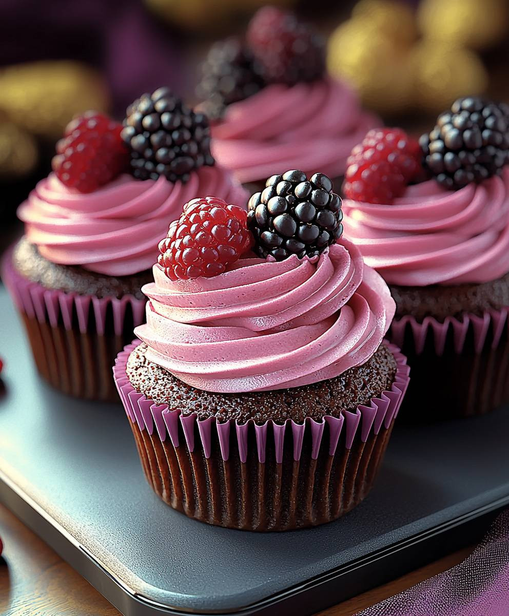 Schoko Cupcakes Beeren Creme