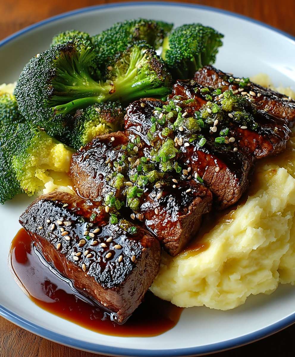 Teriyaki Steak Wasabi Kartoffelpüree