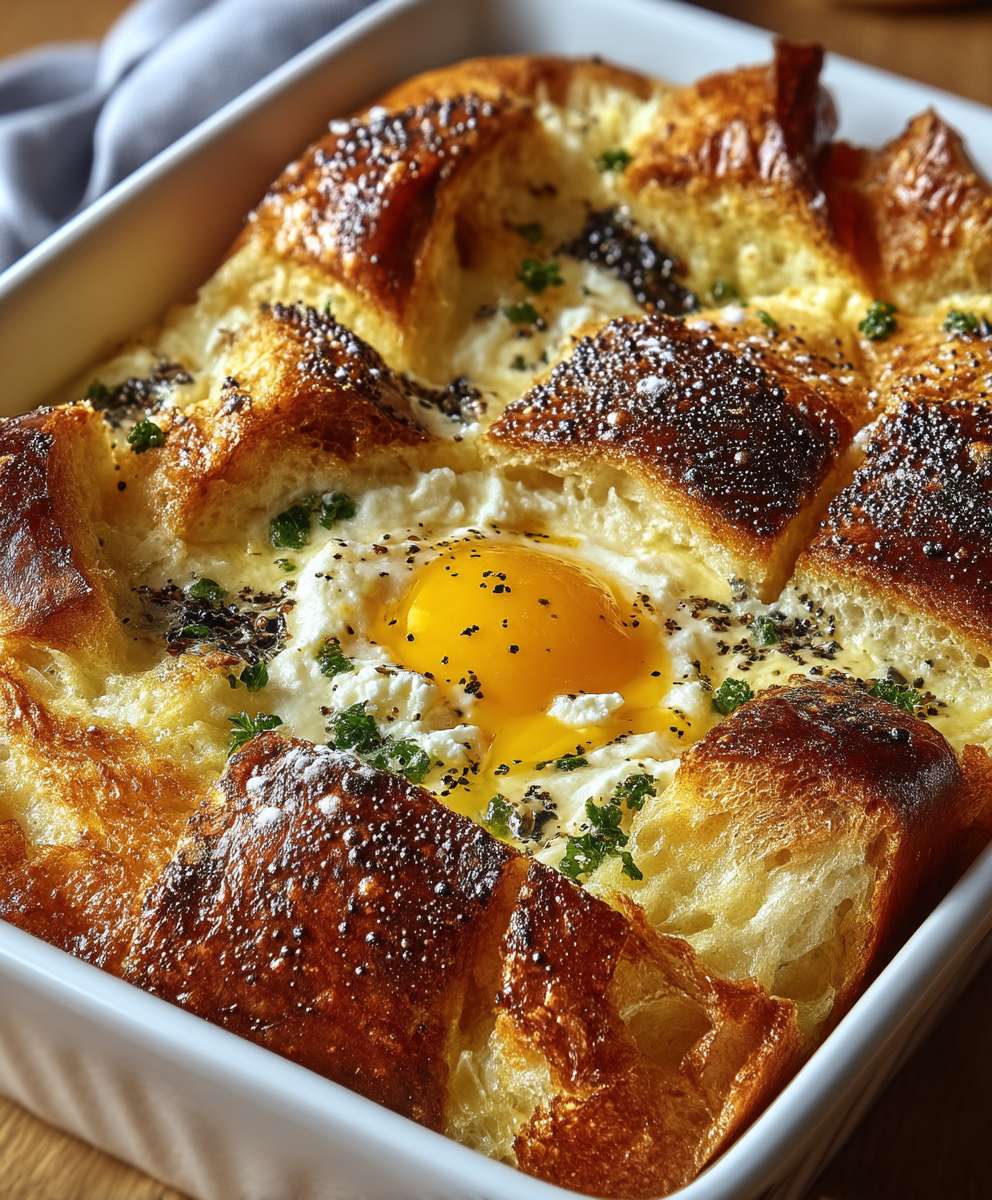 Brioche Eier Gratin