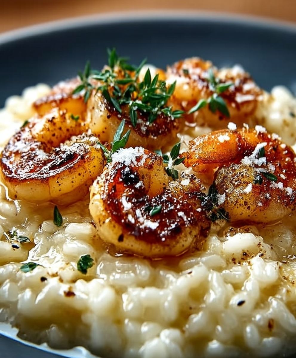 Parmesan Risotto mit Garnelen