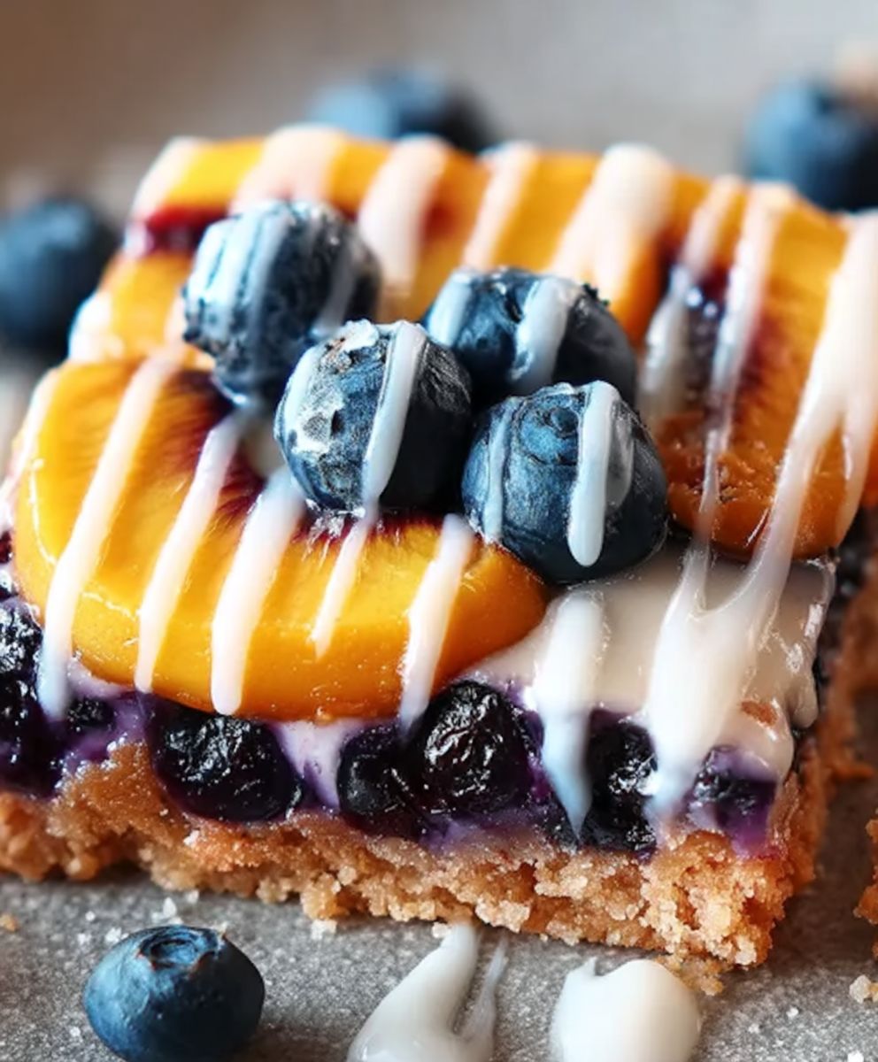 Blaubeer Pfirsich Torte backen