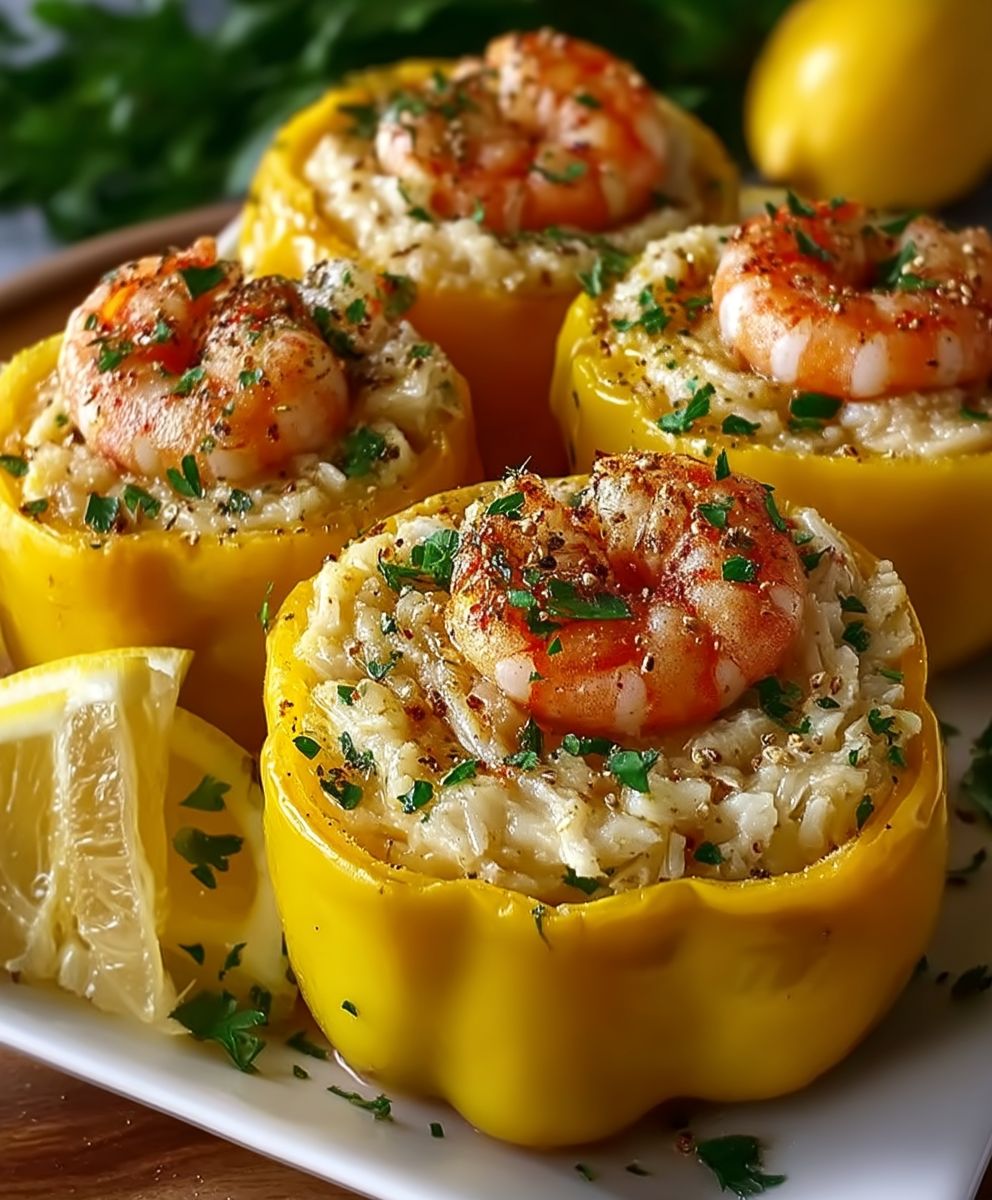 Gefüllte Paprika Krabben Shrimps