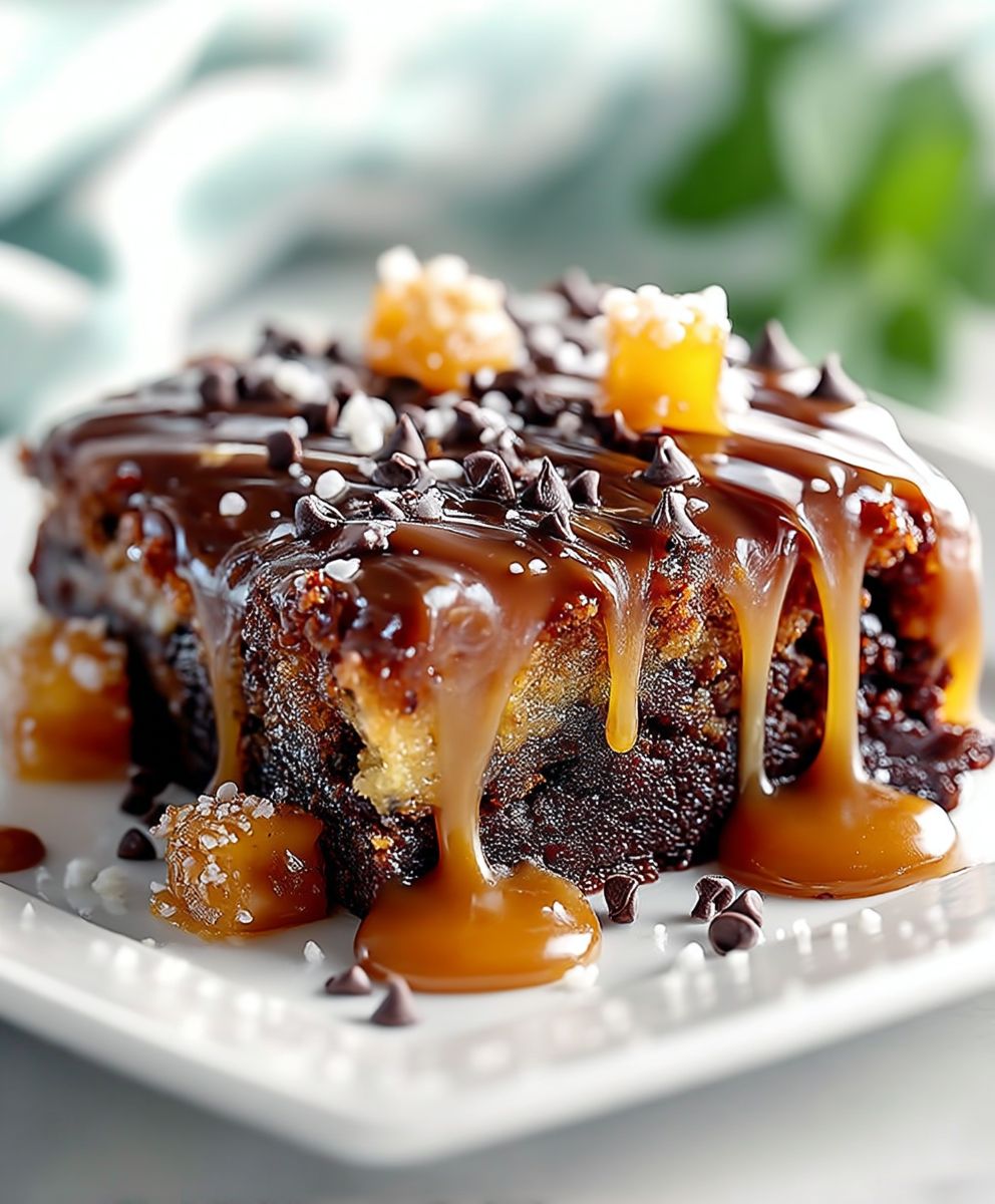 Gesalzener Karamell Blechkuchen