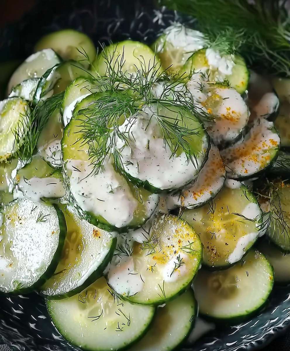 Gurkensalat mit Schmand Dill