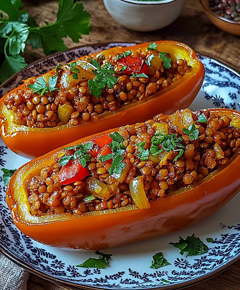 Gefüllte Spitzpaprika Linsen