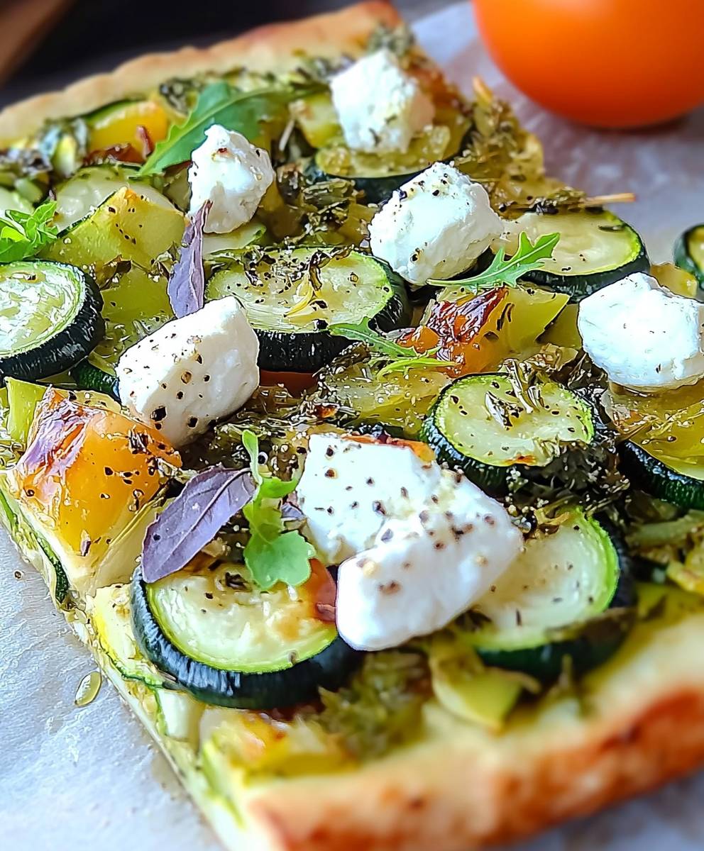 Zucchini Pissaladiere Ziegenkäse