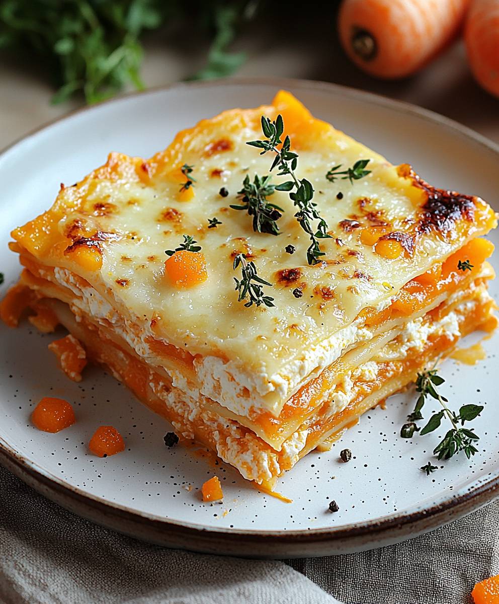 Möhren Lasagne mit Orangen Béchamel