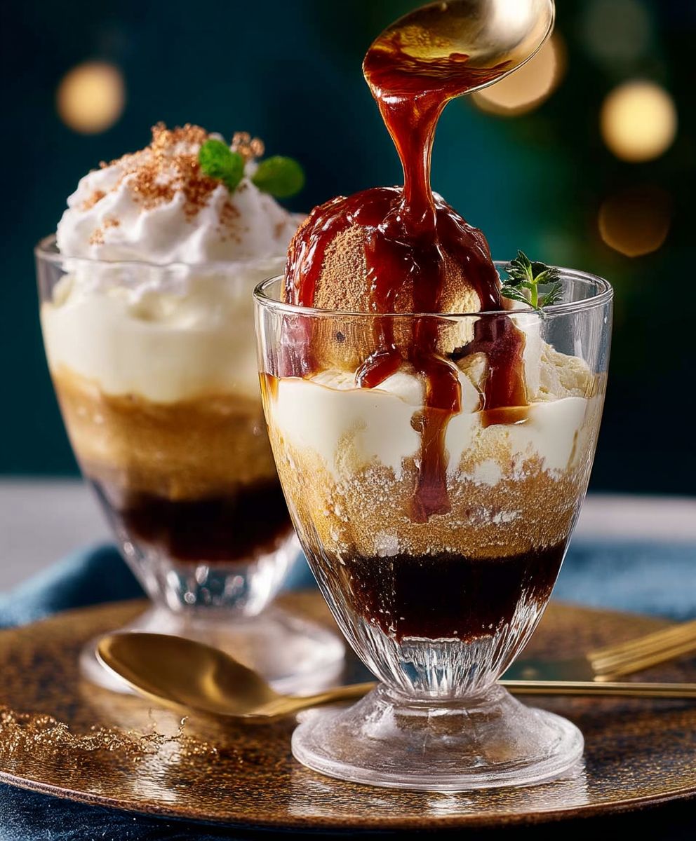 Affogato mit Sahne zubereiten