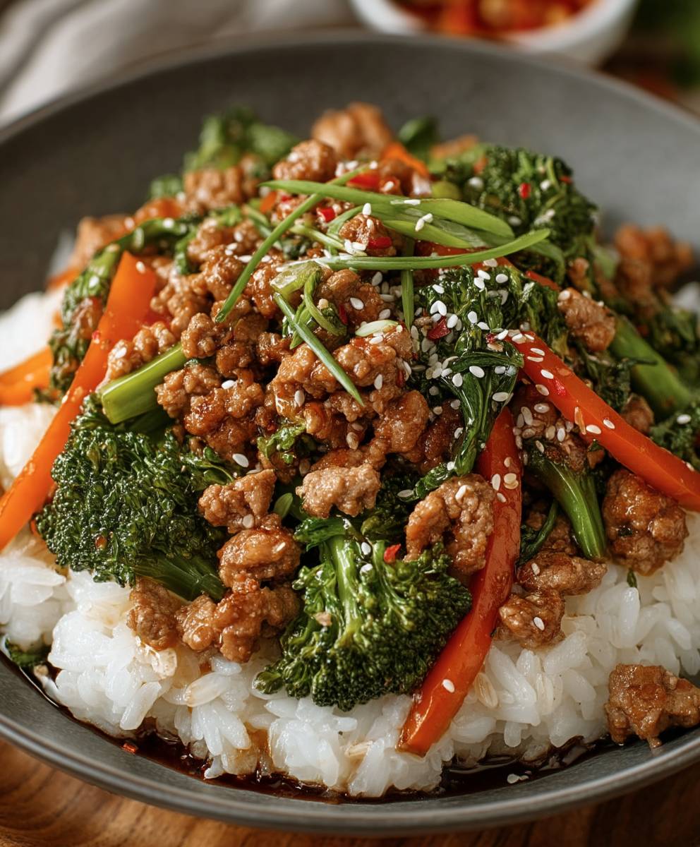 Putenhackfleisch Teriyaki Pfanne