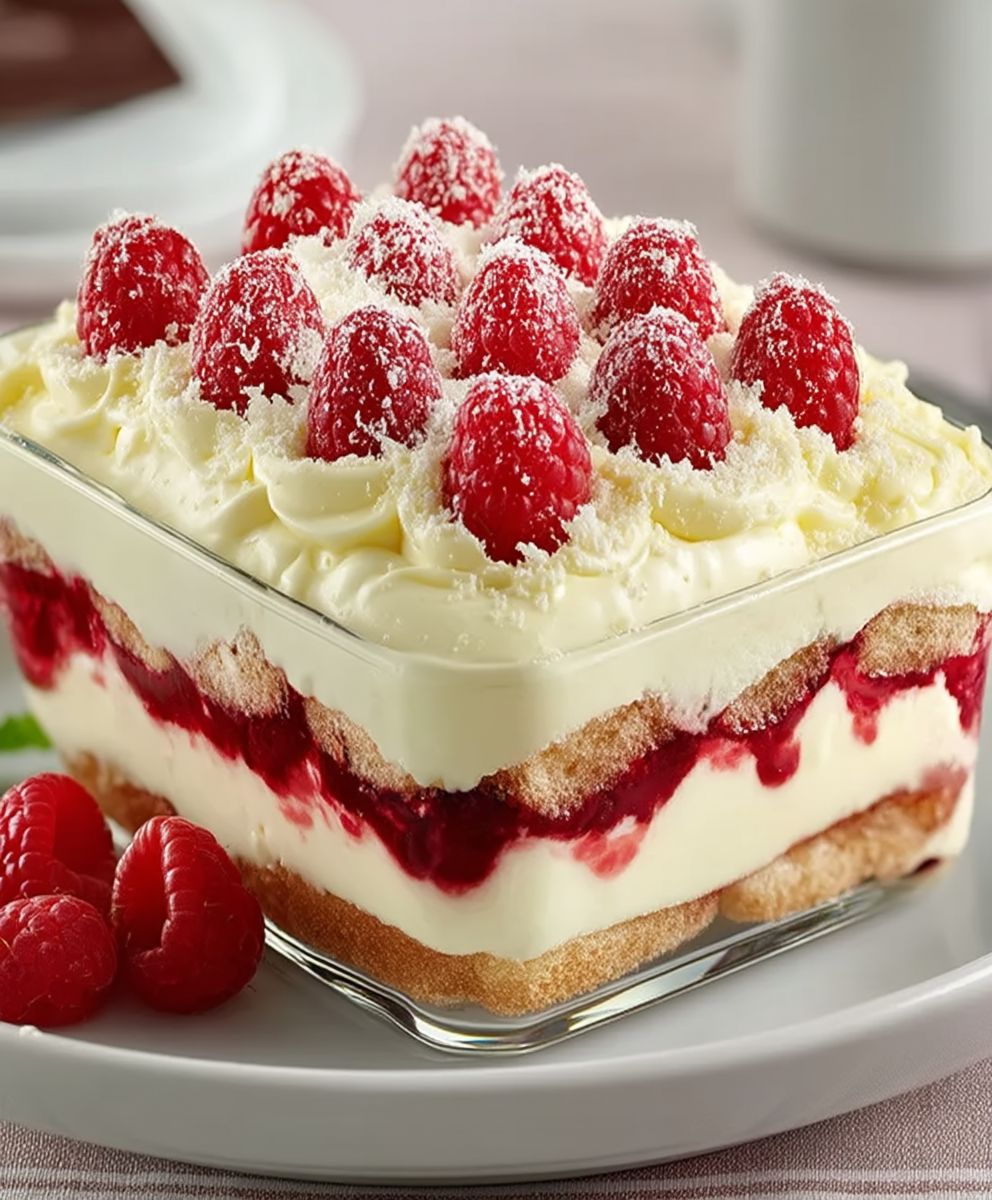 Weisse Schokolade Himbeer Tiramisu