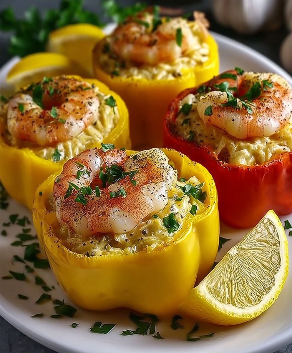 Gefüllte Paprika Krabben Shrimps