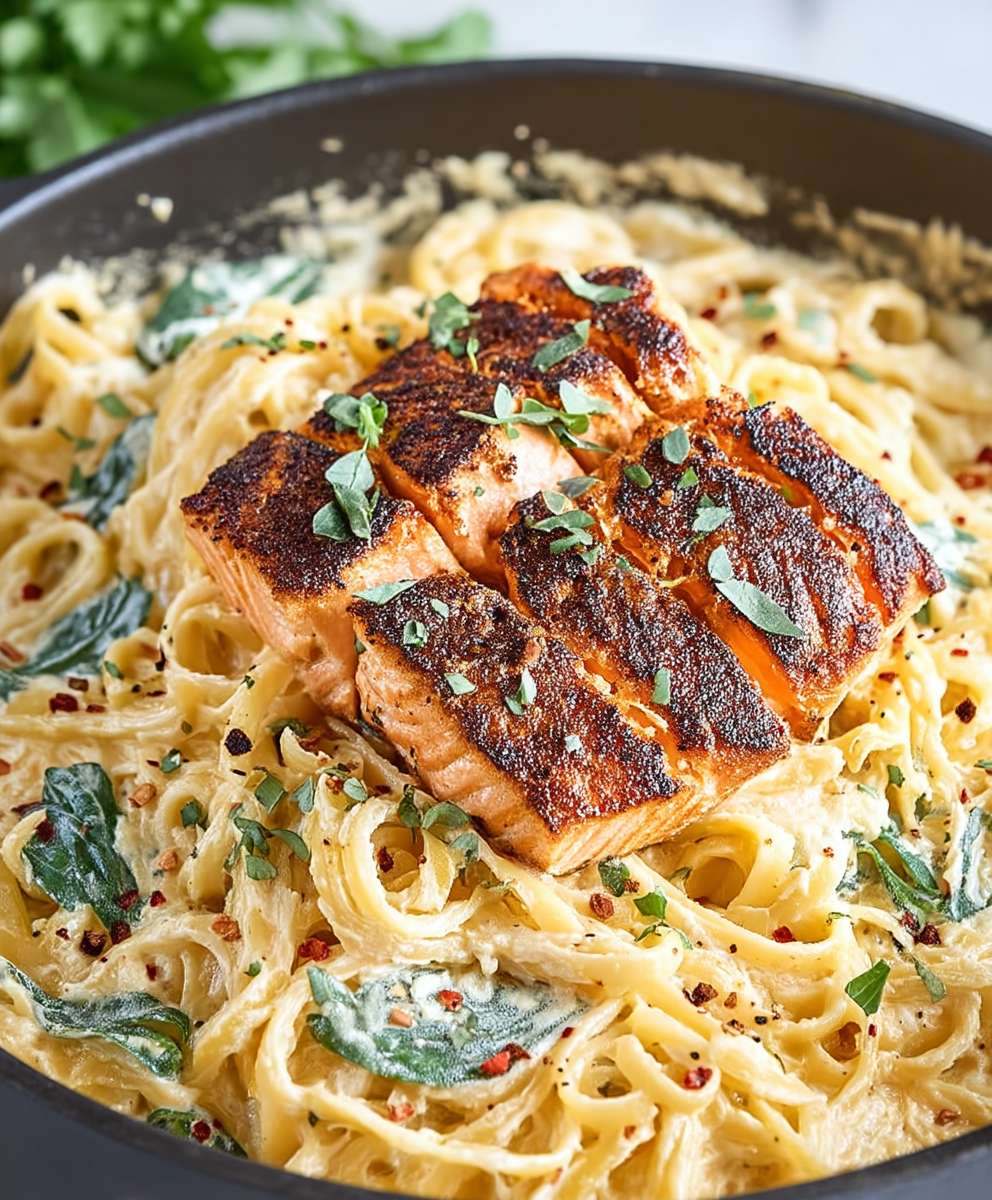 Cajun Lachs Pasta