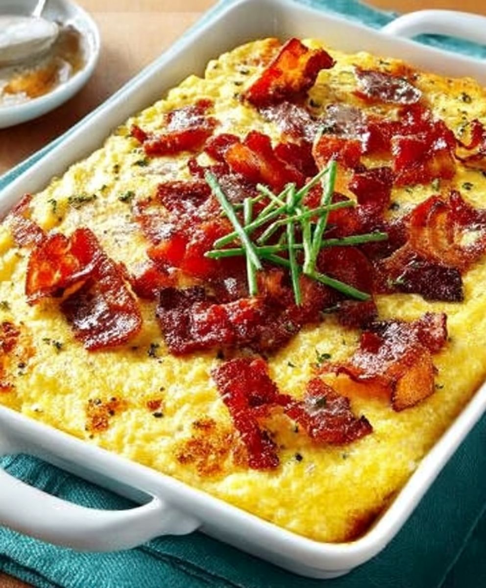 Gebackene Grütze Käse Speck