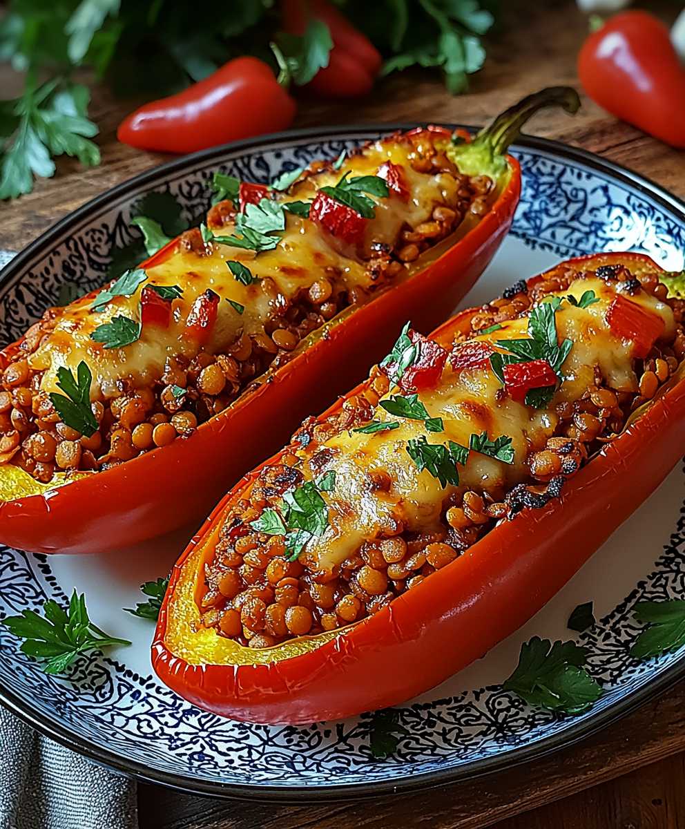 Gefüllte Spitzpaprika Linsen