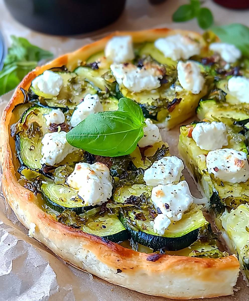 Zucchini Pissaladiere Ziegenkäse