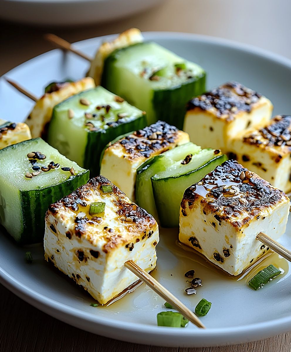 Feta Spieße mit Gurke