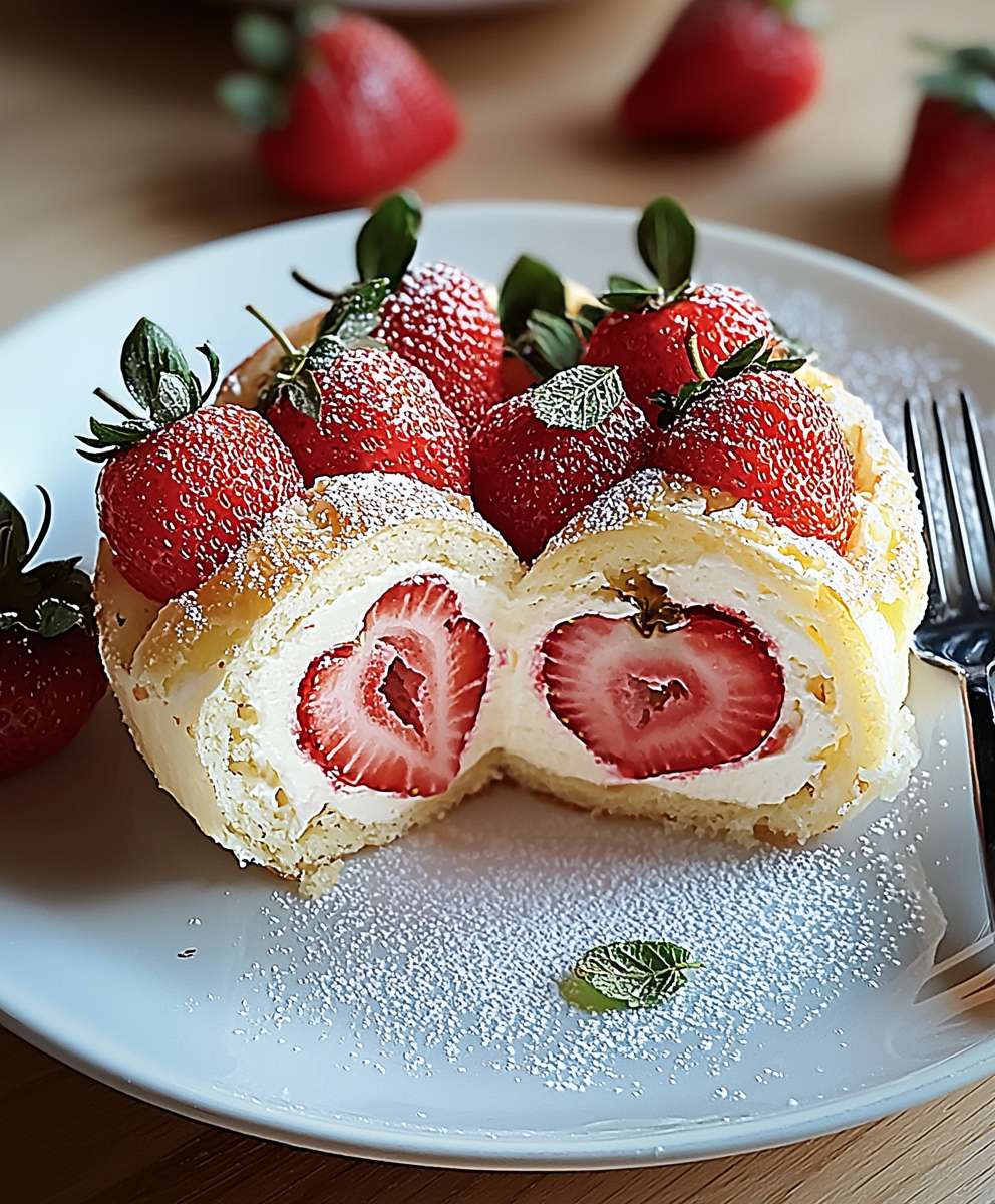 Erdbeer Herz Roulade
