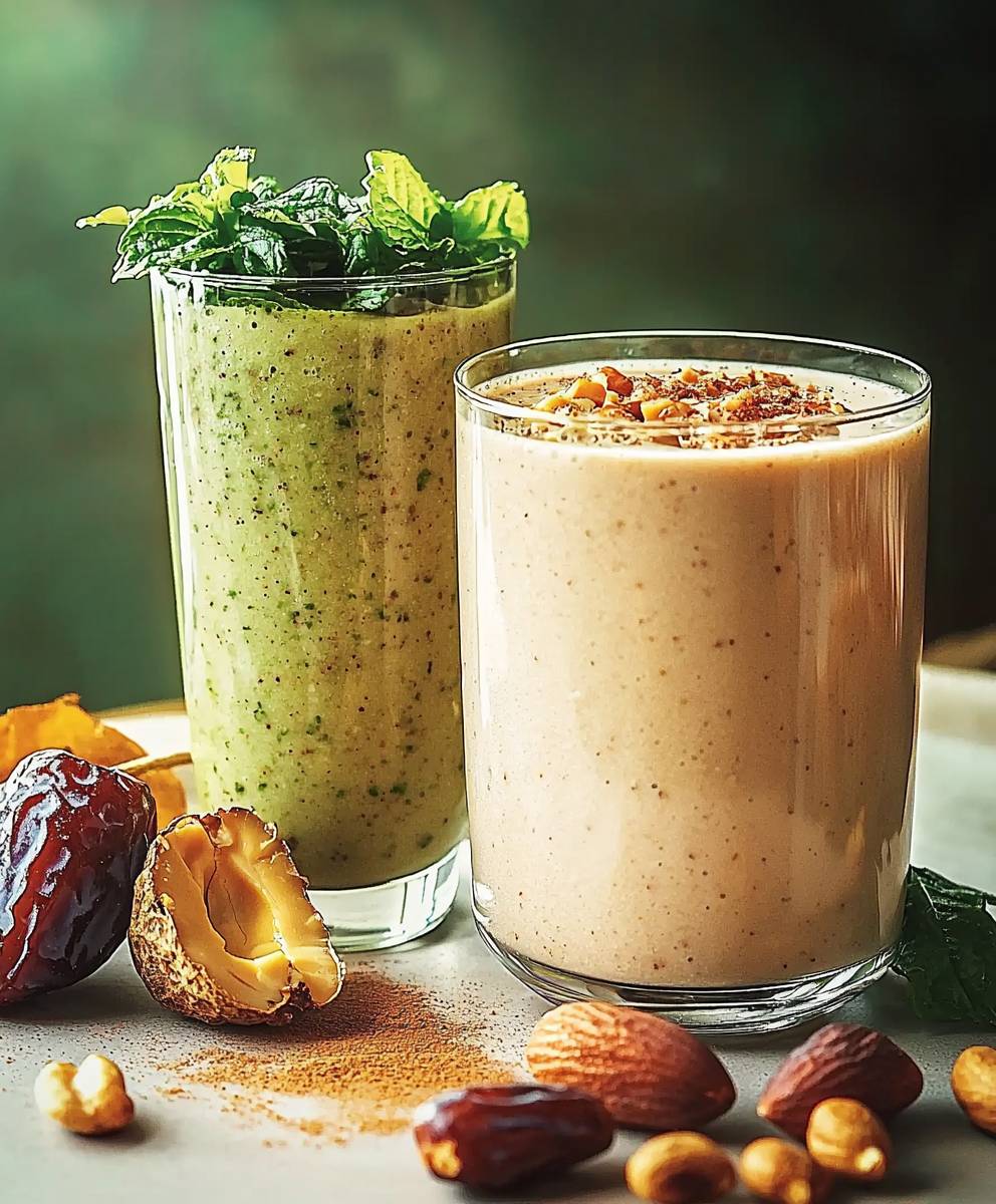 Mandelmilch Smoothie Erdnüsse Zimt