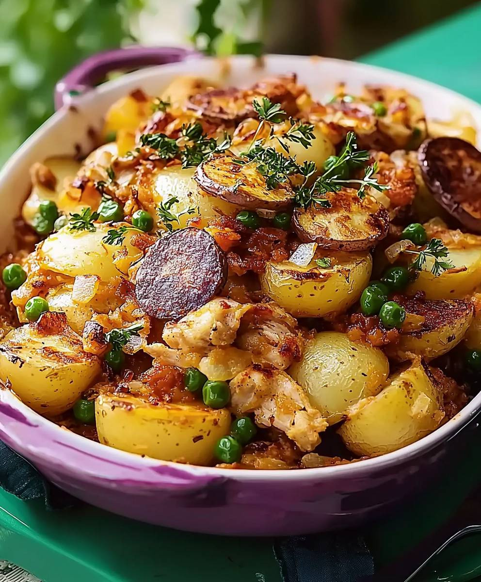 Bratkartoffel Hähnchen Auflauf