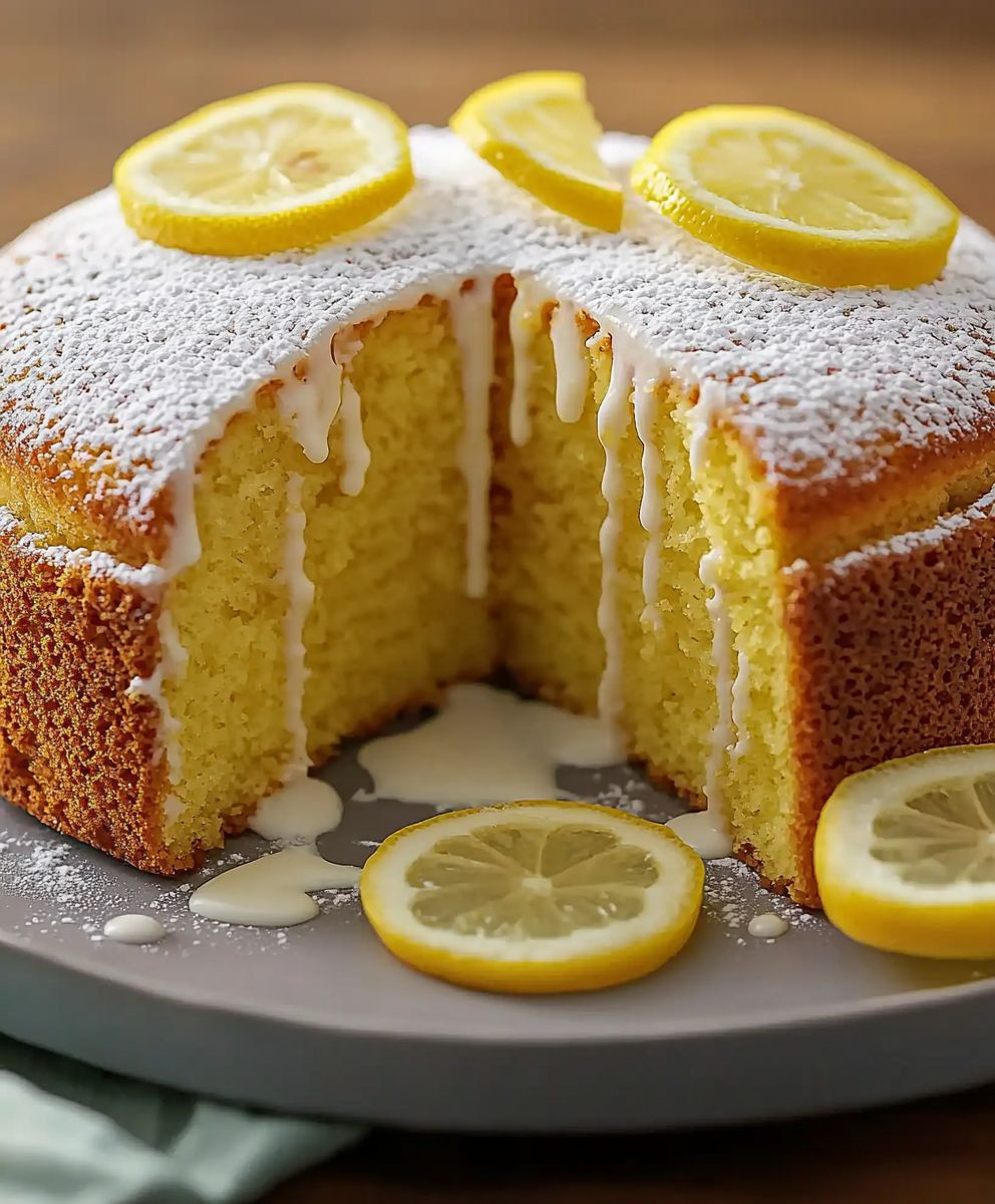 Zitronenkuchen mit Guss