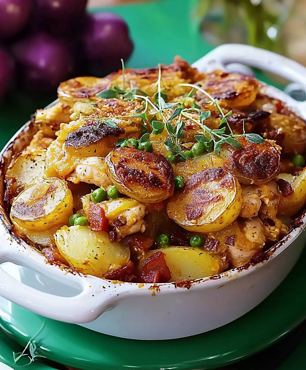 Bratkartoffel Hähnchen Auflauf