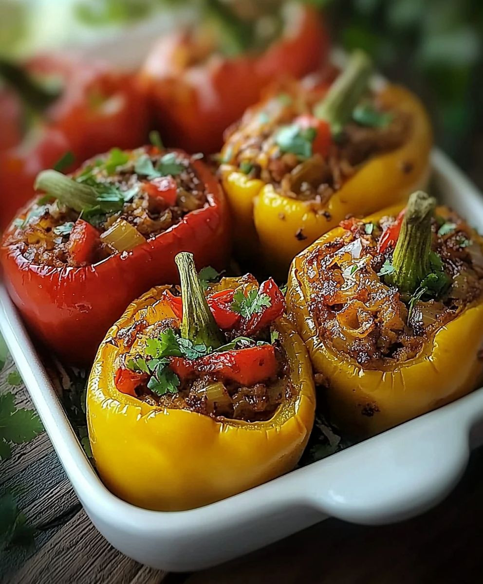 Gefüllte Paprika Asiatisch