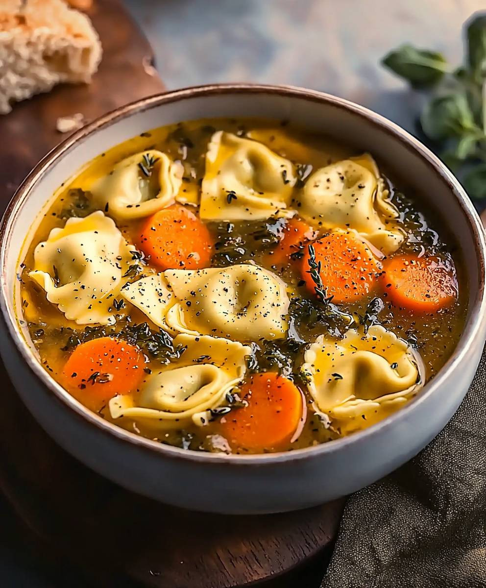 Hühnertortellini Suppe